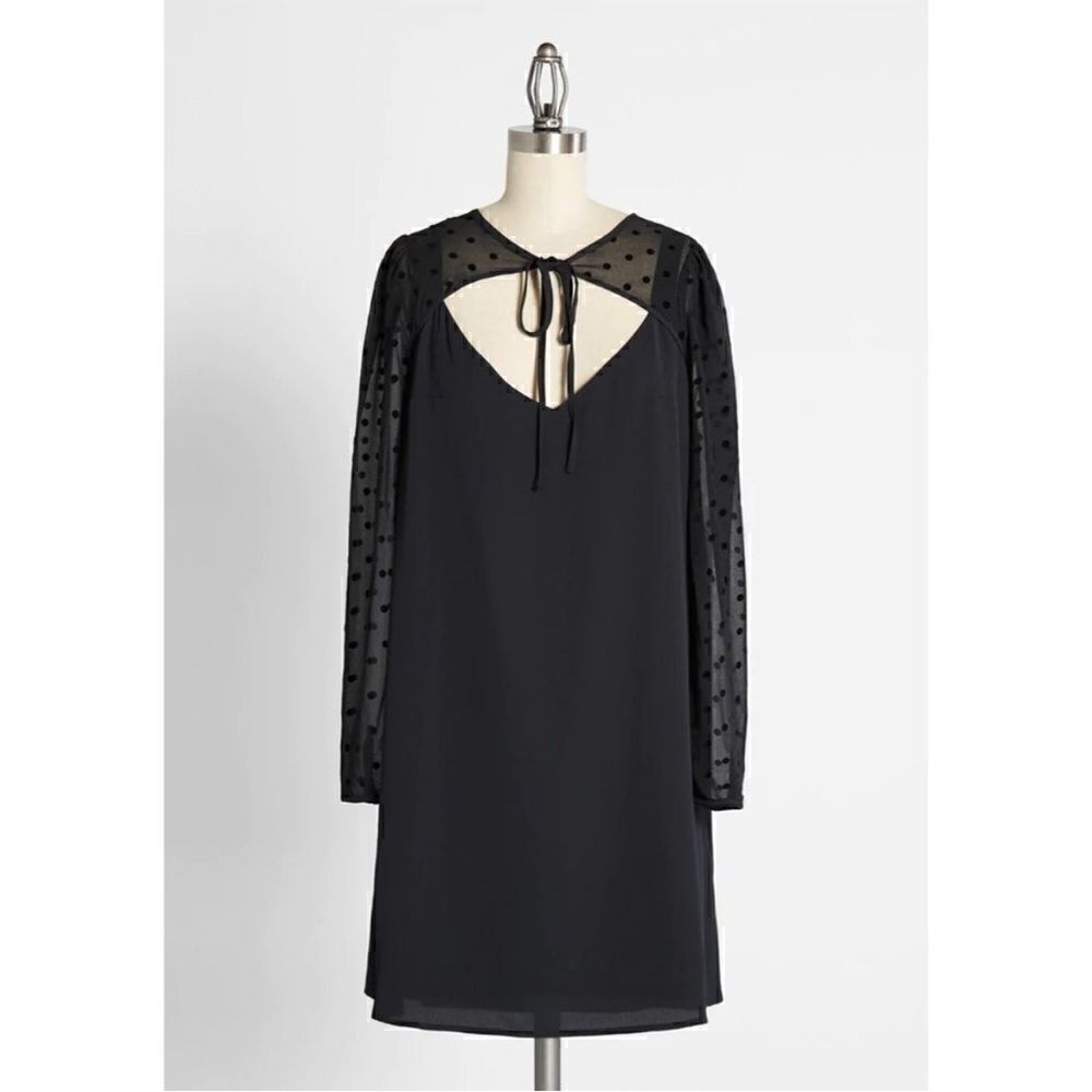 NWT ModCloth After the Aria Shift Dress Black Sz XS